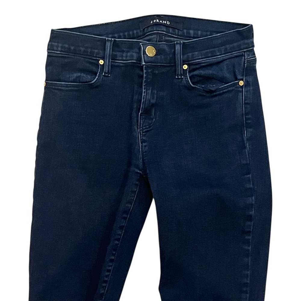 J Brand Indigo Denim Cropped Skinny Distressed Hem Holes in Knees Size 26 - Picture 3 of 11